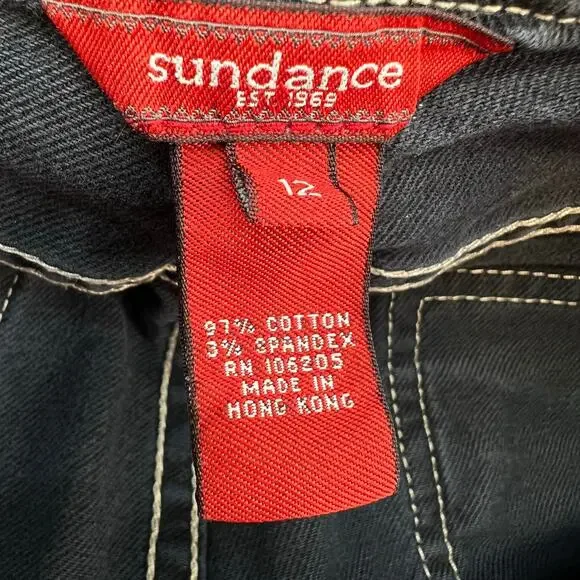Sundance Jeans Women's Size 12 Dark Blue Straight Leg Vintage Preppy Normcore - Picture 7 of 12